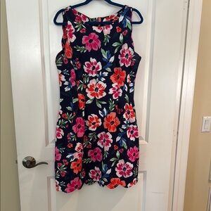Vince Camuto Blue and Pink Fit and Flare Sundress